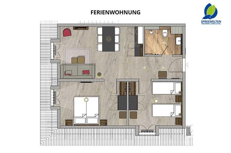 Hotel Spreewelten Grundriss Ferienwohnung