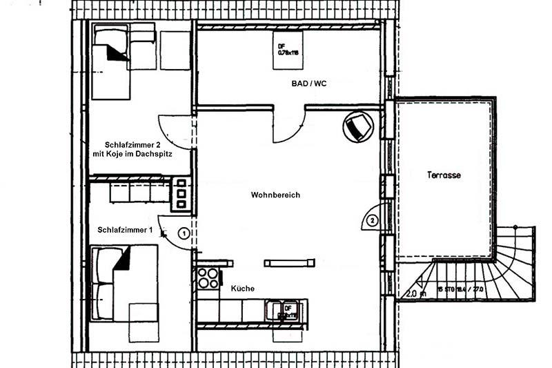 Grundriss der Ferienwohnung